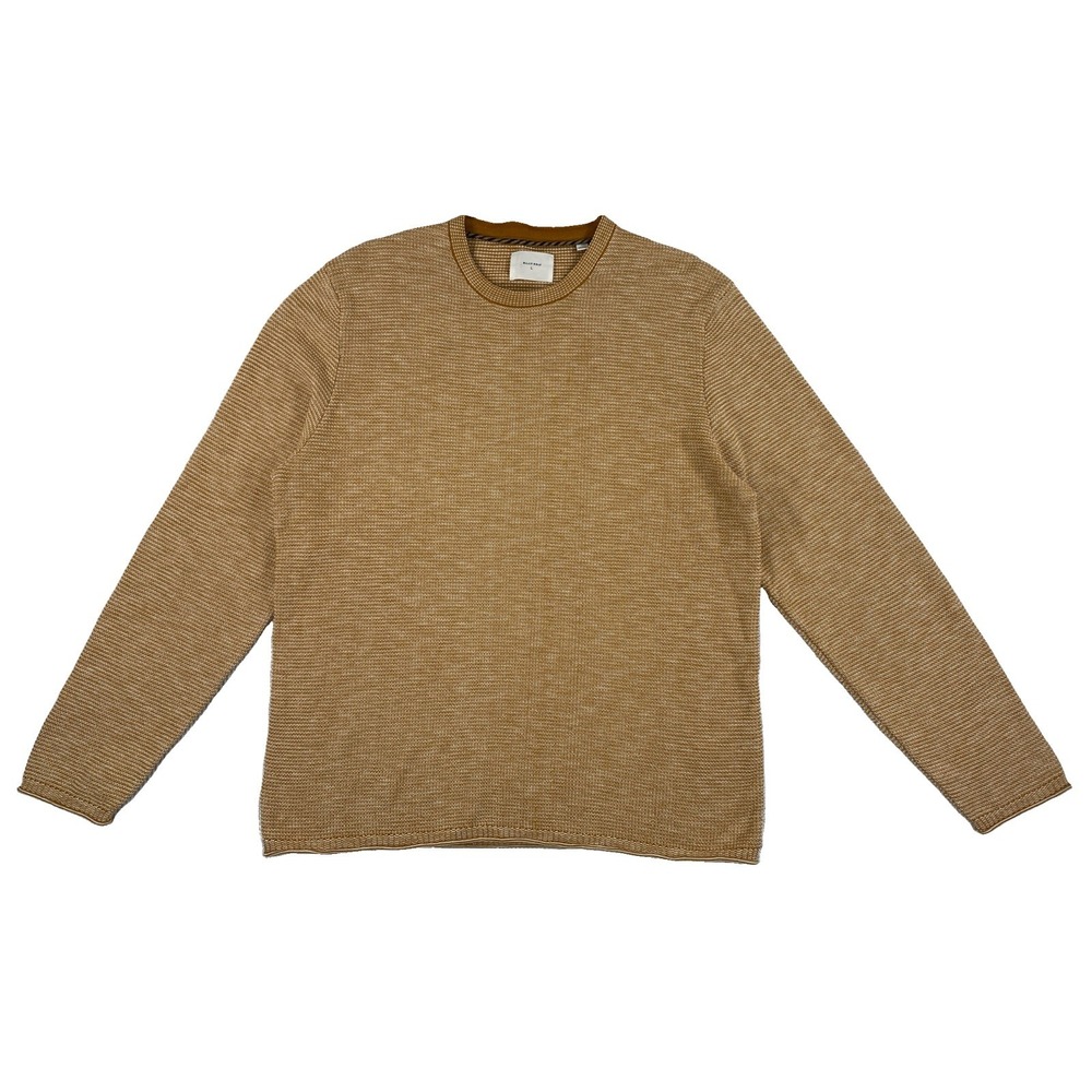 Billy Reid Tuck Stripe Knit Sweater Men's Large Beige 100% Cotton